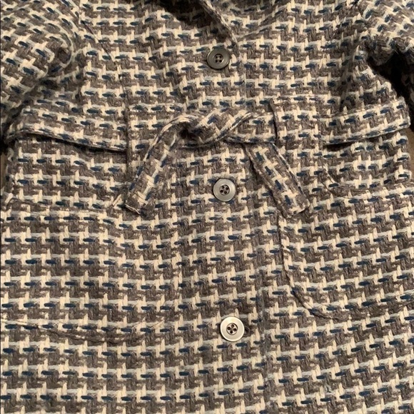 Gymboree lined coat in gray, white and turquoise - Picture 3 of 6